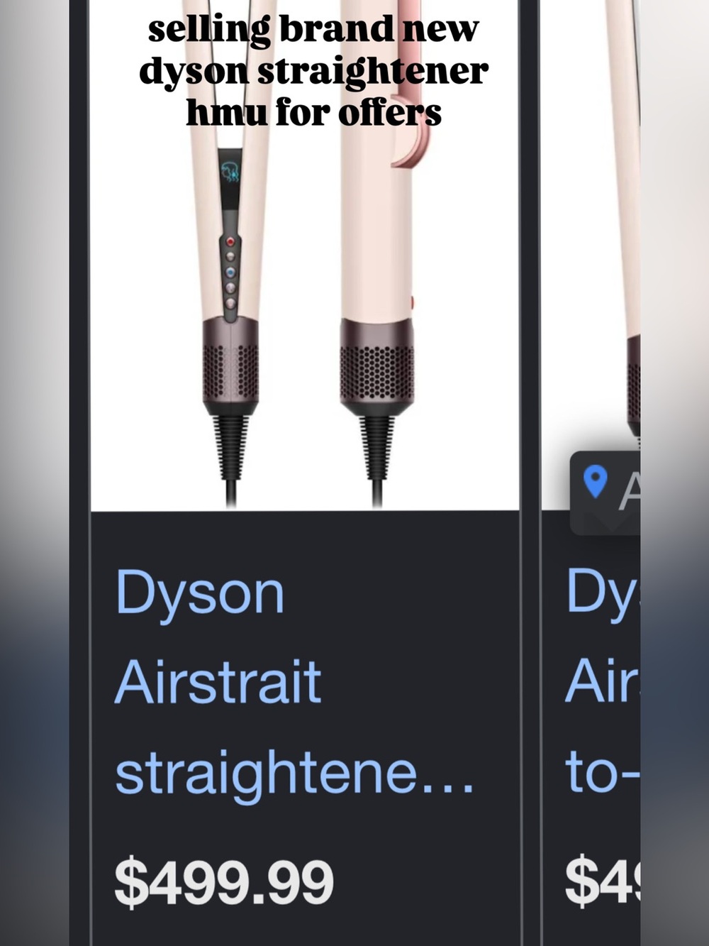 Dyson hair straightener in blush pink and dark bronze